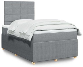 3291995 vidaXL Боксспринг легло с матрак, светлосиво, 120x190 см, плат