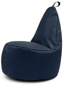 Тъмносин пуф от изкуствена кожа Lull XL – So Soft?