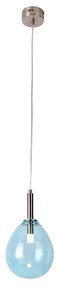 Синьо LED висящо осветително тяло със стъклен абажур Lukka – Candellux Lighting