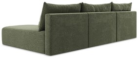 Зелен разтегателен ъглов диван с място за съхранение Kalena – Makamii