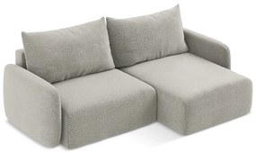 Светлосив разтегателен ъглов диван с място за съхранение (десен ъгъл) Kalena – Makamii