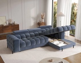 Ъглов диван Freyia-Син-Десен
