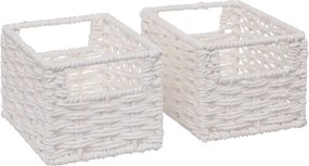 Комплект от 4 коша за съхранение 5five Costa, Хартия, Бели