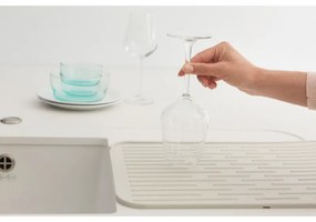 Силиконова подложка за сушене на съдове Brabantia SinkSide 1000207, 43.5x32.5 см, Сгъваема, Светлосив