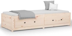 821589 vidaXL Дневно легло без матрак, 90x200 см, борово дърво масив