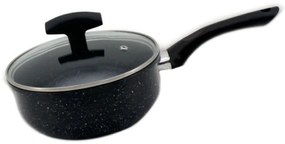 Касерола с капак SAPIR SP 1321 VM18, 1.8 литра, 18х8 см, Мраморно покритие, Индукция, Черен