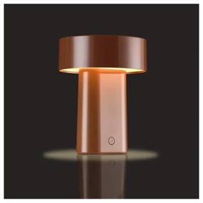 Пластмасова LED настолна лампа в цвят кафяв коняк (височина 18 cm) Oblong – Zone