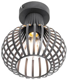 Модерна таванна лампа черна 18 см - Saffira