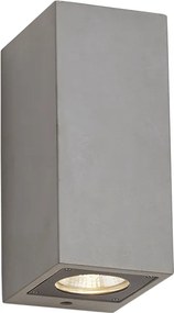 Модерна външна стенна лампа сива 2 светлини IP44 - Pompei