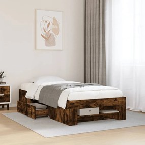 3295496 vidaXL Рамка за легло без матрак опушен дъб 90x200 см инженерно дърво