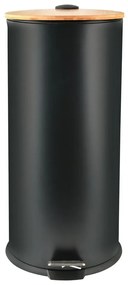 Матово черно стоманено кошче за боклук с педал 30 l Adonis – Spirella