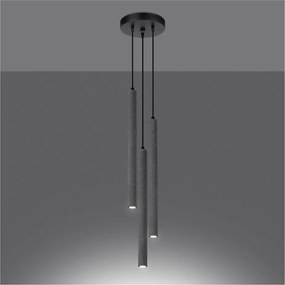 Сиво бетонно висящо осветително тяло ø 19,5 cm Fideus – Sollux