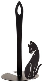Черна метална стойка за кухненска хартия ø 13 cm – Dakls