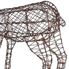 Подова лампа кафяв ратан елен с LED IP44 - Flossie