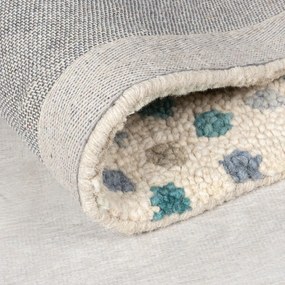 Син/бежов ръчно изработен вълнен килим 200x290 cm Eloise Patchwork – Flair Rugs