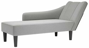 4009805 vidaXL Шезлонг с десен подлакътник Cloud Grey Fabric