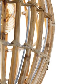 Ръстична таванна лампа бамбук и бяла - Canna Capsule