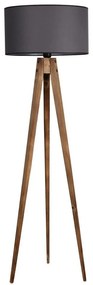 Черна и кафява подова лампа с текстилен абажур (височина 153 cm) Tripod – Opviq lights