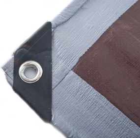 Брезент сребърно - кафяв 6х12 м 210 г/м2