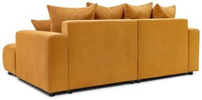 Кадифен ъглов диван в цвят жълта охра Enjoy – Bobochic Paris