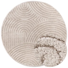 Кафяво-сив кръгъл килим ø 160 cm Panglao New York Taupe – Elle Decoration