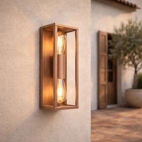 Индустриален стенен аплик ръждиво кафяв 38 см 2-светлина IP44 - Charlois