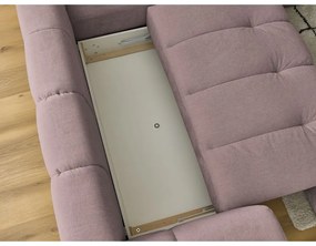 Розов сгъваем/с място за съхранение ъглов диван (десен ъгъл/L форма) Fuji – Bobochic Paris