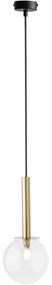 Пендел DAISY 1xG9/12W/230V Ø 14 см златист/черен/прозрачен