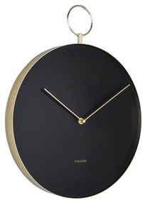 Черен метален часовник за стена , ø 34 cm Hook - Karlsson