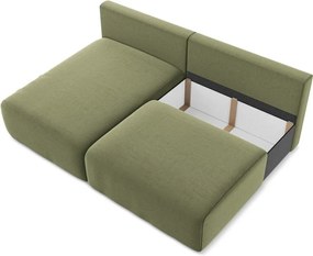 Зелен кадифен сгъваем/с място за съхранение ъглов диван (ляв ъгъл) Kalena – Makamii
