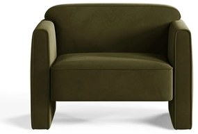 Зелено кадифено кресло Abby – Micadoni