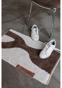 Бяло-кафяв памучен килим подходящ за пране 50x80 cm Figura – Mette Ditmer Denmark