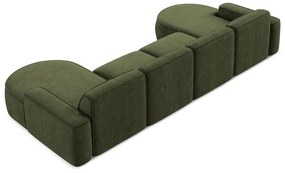 Зелен шенилов ъглов диван (U форма) Omao – Makamii