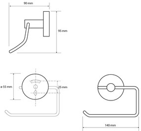 Месингов държач за тоалетна хартия в сребристо X-Round - Sapho