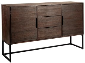 Кафяв нисък скрин от масивно тиково дърво 135x82 cm Webster – White Label