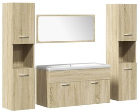 3325012 vidaXL Комплект шкафове за баня от 5 части дъб сонома инженерно дърво