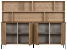 Библиотека от декор от дъб в естествен цвят 200x150x44 cm Gravure – WOOOD