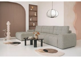 Светлокафяв разтегателен модулен ъглов диван с място за съхранение (ляв ъгъл) Lulu – Miuform