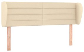 3117287 vidaXL Горна табла за легло с уши, кремава, 147x23x78/88 см, плат
