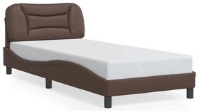 3207962 vidaXL Рамка за легло без матрак Hvar, кафява, 80x200 см, изкуствена кожа