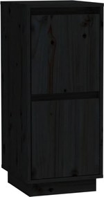 813388 vidaXL Сайдборд, черен, 31,5x34x75 см, бор масив