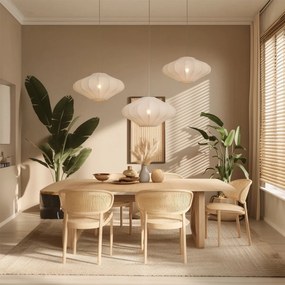 Japandi висяща лампа бежова 50 см 3 светлини - Plu