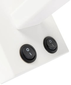 Модерна стенна лампа бяла с кадифена флорална абажура - Brescia