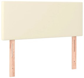 345754 vidaXL Горна табла за легло, кремава, 90x5x78/88 см, изкуствена кожа