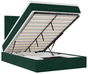3313610 vidaXL Османска легло с матраци, тъмнозелено, 120x200 см, кадифе