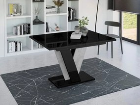 Маса Viney разтегателен -Черен гланц – concrete