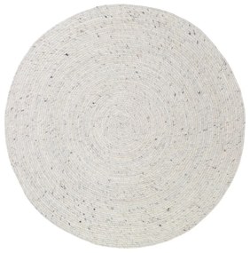 Бяло и сиво килимче, ръчно изработено от смес от вълна и памук, ø 110 см Neethu - Nattiot