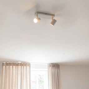 Модерна таванна лампа бяла 2-лампи регулируема правоъгълна - Jeana