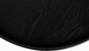 Черна кръгла масичка за кафе с дъбов плот ø 70 cm Yuri L – White Label