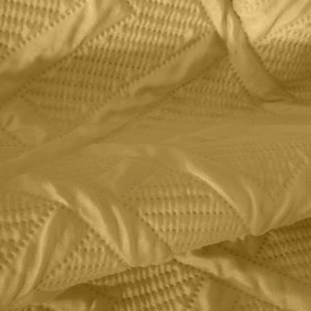 Модерно покривало за легло с десен в цвят горчица Ширина: 220 см Дължина: 240см